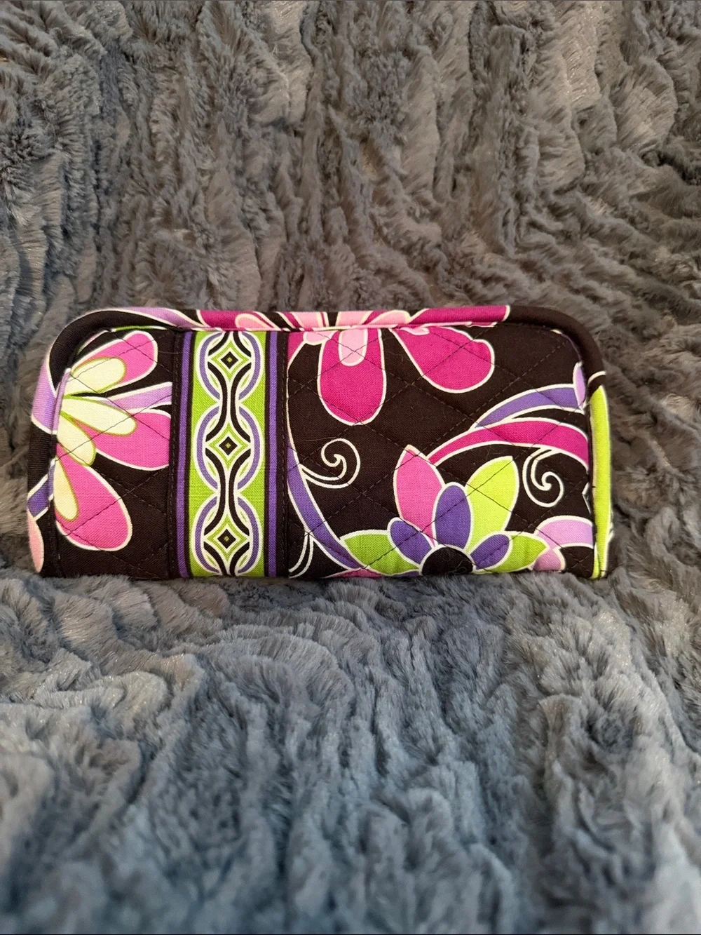 Vera Bradley Quilted Floral Phone Wallet Case in Black, Purple & Green